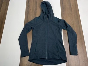 Athleta Womens Size M Navy Blue Hoodie Sweatshirt Full Zip Stretch Fleece Lined - Picture 1 of 12