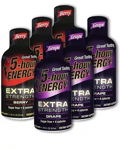 5 Hour Energy, 3 Extra Strength Berry + 3 Extra Strength Grape, 6 Count - Picture 1 of 1