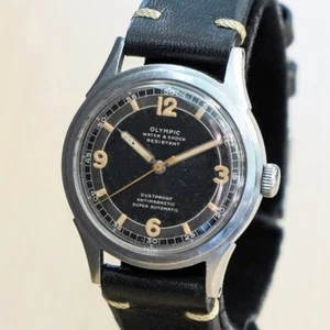 RARE OLYMPIC Super Automatic Watch Cal Buren BAA 525 Bumper Automatic Wristwatch - Picture 1 of 13
