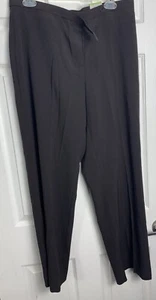 NWT Focus 2000 14P Brown Flat Front Career Dress Stretch Knit Pants - Picture 1 of 7