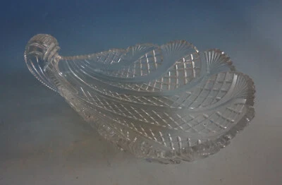 RS0123-103:Rarität Biedermeier Kristall Glas Schale Muschel 19 Jhdt. wohl Böhmen - Bild 1 von 4