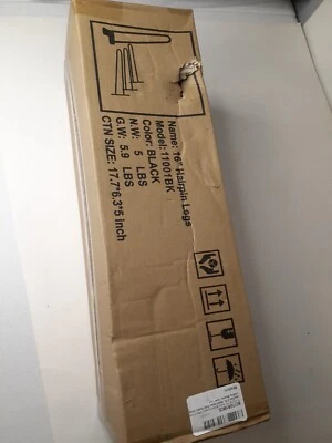 Patas de mesa de centro horquilla negra satinada TE DEUM 16" (juego de 4), metal resistente Foto 1 de 3