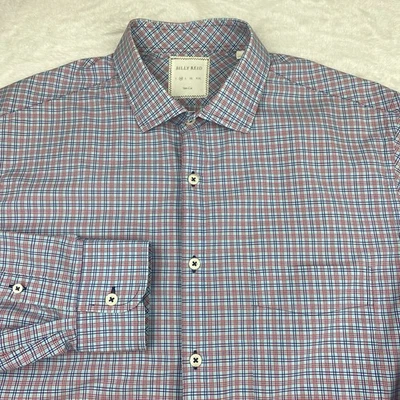 Billy Reid Dress Shirt Mens Medium Blue/Red Check Slim Cut Long Sleeves - Image 1 of 4