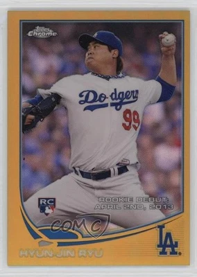 2013 Topps Chrome Update Gold Refractor /250 Hyun-Jin Ryu #MB-51 Rookie RC - Image 1 of 2
