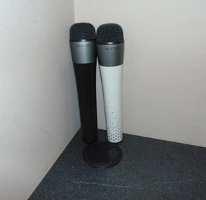 2 x Microphone Xbox 360 Official Wireless Singing Microphones White And Black - Picture 1 of 7