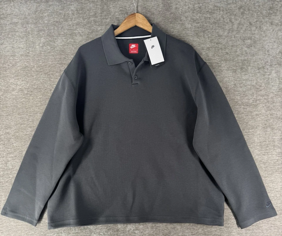 Nike Tech Fleece Reimagined Polo Men's Anthracite Gray FZ7570-060 Size XL