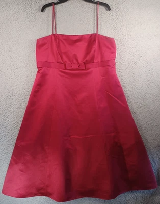 Vestido de novia David para mujer rojo talla grande 18 correa de espagueti cremallera dama de honor Foto 1 de 4