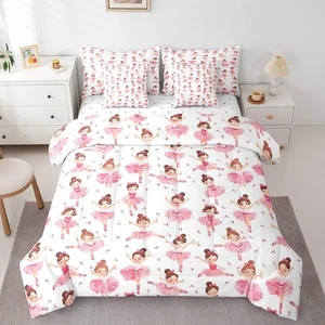 Kids Ballerinas Twin Bed in a Bag 7 Pieces Boys Girls Girly Dancer Comforter ... - Picture 1 of 7