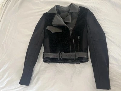 Chaqueta de moto de cuero negra ALC talla 4 Foto 1 de 4