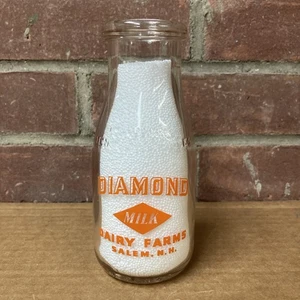 Diamond Dairy Farms Milchflasche Pint Pyro Salem, NH - Bild 1 von 4