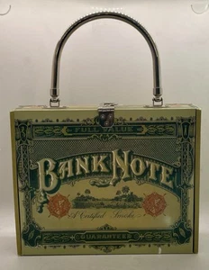 De Colección Caja de Puros Cartera Billete de Banco Yankees Fred’s Único Metal Esquinas Cierre Metal - Imagen 1 de 9