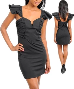 Ladies Women Black Party Cocktail Going Out Sheath Dress Size 8-10 S NEW - Picture 1 of 1