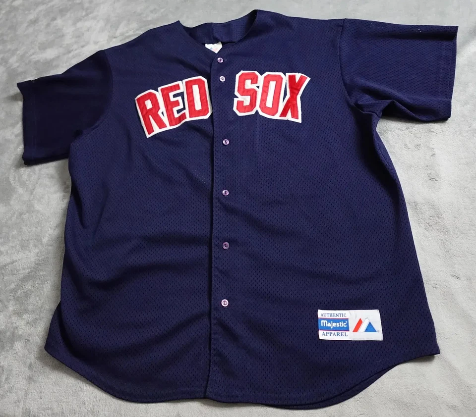 Vintage 1990s Boston Red Sox Majestic Jersey #5 Mens XL Blue Button Short Sleeve - Image 1 of 4