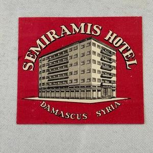 Vintage Hotel Travel Label Semiramis Hotel Damascus Syria Syrian - Picture 1 of 2