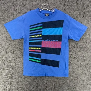 Vintage Volcom Skate Y2K Surf Geometric Spellout T-Shirt Size Medium Blue - Picture 1 of 8