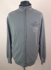 Aeronautica Militare Grey Sweatshirt Men's Size M Full Zip Cotton Blend Jacket - Picture 1 of 12