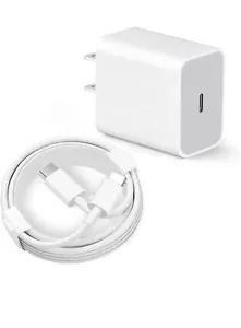 20W USB-C Power Adapter Fast Charger Cable For iPhone 14 13 12 11 XR/XS SE iPad - Picture 1 of 7