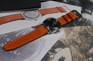 CORREA RELOJ THE MUNTAU HECHA A MANO CUERO VINTAGE APTA PANERAI MA STRAP HOMAGE - Picture 1 of 12
