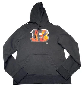 Cincinnati Bengals Logo Joe Burrow Fanatics Black Sweatshirt Hoodie Sz S P - Picture 1 of 9