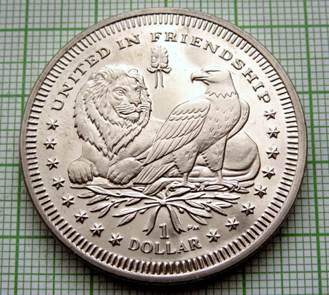 BRITISH VIRGIN ISLANDS 2007 1 DOLLAR, LION & EAGLE - Founding of Jamestown BU Cover
