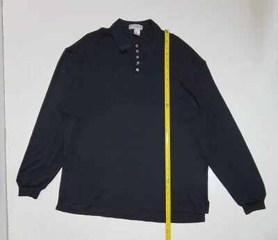 Per Lui Per Lei By Kukki Men’s 100% Silk Black Long Sleeve Collar Shirt XL - Image 1 of 4