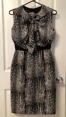 Vestido Giambattista Valli Estampado Ocelote Marfil Seda Charmeuse Pequeño $3,300 ¡NUEVO CON ETIQUETAS!! Foto 1 de 4