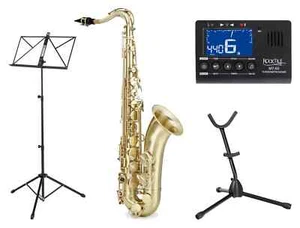 Schönes, gebürstetes Tenorsaxophon mit umfassendem Einsteiger-Paket für Anfänger - Bild 1 von 12