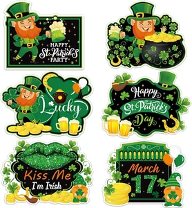 St. Patrick'S Day Plastic Placemats Set of 6 Easy Clean Clover Tableware Mat Lep - Picture 1 of 12