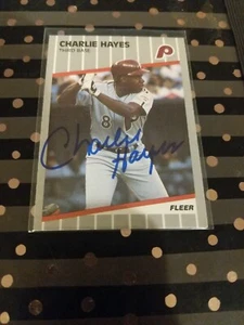 Charlie Hayes signierte 1989 Fleer Karte PHILADELPHIA PHILLIES - Bild 1 von 1