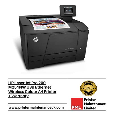 HP LaserJet M251NW M251 USB Ethernet Wireless Colour A4 Printer + Warranty - Image 1 of 2