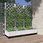Garden Planter With Trellis White 120x40x121.5 Cm Pp