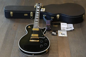 MINTY! 2023 Gibson Les Paul Custom Electric Guitar Black Ebony + COA OHSC - Picture 1 of 22