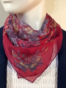 Bufanda de seda Hermes "PITÁGORAS" 42cm 100% gasa rosa-rojo multicolor #3527 - Imagen 1 de 9