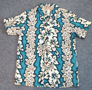 Blue Hawaii Hawaii Islands Hawaiian Shirts Floral Blue White Boys 14 - Picture 1 of 6