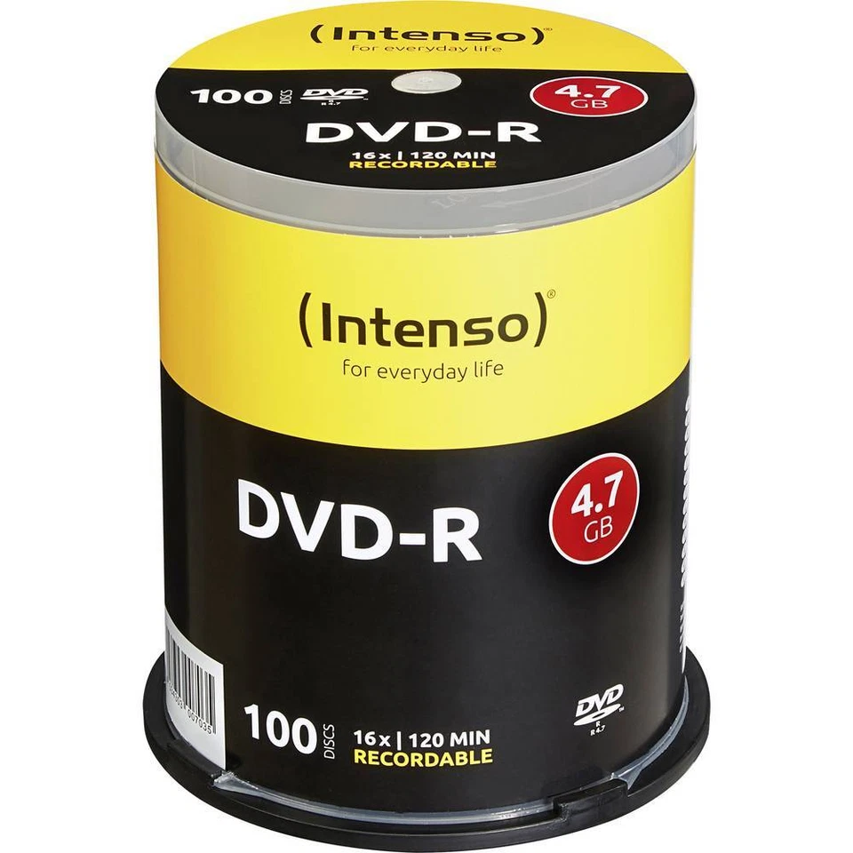 Intenso 4101156 DVD-R Rohling 4.7 GB 100 St. Spindel - Bild 1 von 1