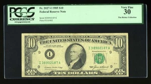 DBR 1985 $10 FRN Minneapolis Fr. 2027-I PCGS 30 Serial I38902187A - Picture 1 of 2