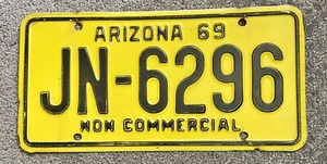 1969 Arizona Oldtimer Nummernschild # JN-6296 (nicht kommerziell) - Bild 1 von 6