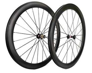 Set ruote in fibra di carbonio 700C bici da strada 50 mm x 25 mm clincher/ruote tubolari bici - Foto 1 di 10