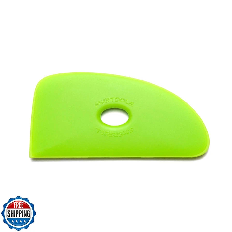 Mudtools Polymer Rib Green Size 4 Medium - Triple Radius - Ceramics, Pottery, - Image 1 of 3