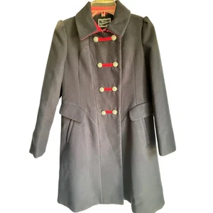 Rothschild Military Coat Girls Dress Blue Coat Red Trim Buttons Size 14 Large - Picture 1 of 9