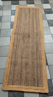 Jute Rug Runner 100% Natural Area Rug Carpet Braided Style Rustic look Living - Image 1 of 4