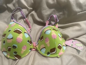 Neu mit Etikett Y2K Fruit of the Loom a fresh collection Push-up-BH 34B PINK GRÜN Dessert - Bild 1 von 24