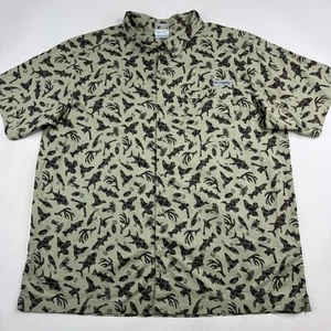Columbia PFG Men XXL Active Fit Green Wild Cast Camp Duck Fish Tackle Deer Shirt - Picture 1 of 11