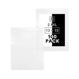 13" x 15" (100 Beutel) 2 Mil Klar Wiederverschließbar Reißverschluss Kunststoff Polybeutel, 2 Gallonen... - Bild 1 von 6