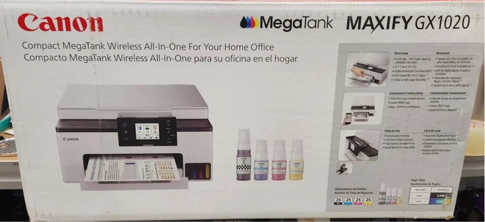 BRAND NEW Canon MAXIFY GX1020 Supertank Wireless Color All-in-One Inkjet Printer - Image 1 of 1