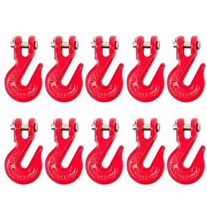 5/16'' G80 Clevis Tow Hook,10 Pack Heavy Duty Grade 80 Transport Chain Hook T... - Picture 1 of 6