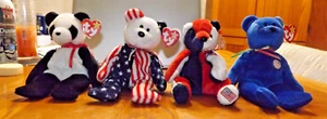 4-Vintage Original Ty Beanie Babies New with tags BEARS FROM THE 90-00'S #2994CH - Picture 1 of 12