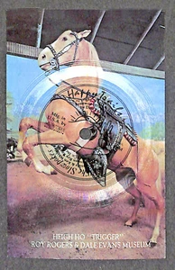 Roy Rodgers Dale Evans "Trigger" Museumsaufzeichnung "Happy Trails" auf Postkarte - Bild 1 von 2