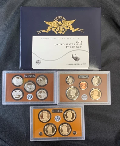 2014 S United States Mint Silver Proof Set OGP, COA, 14 Coins (S4) Cover