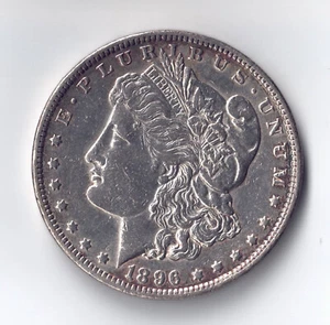 1896 P Morgan Silver Dollar - Picture 1 of 2